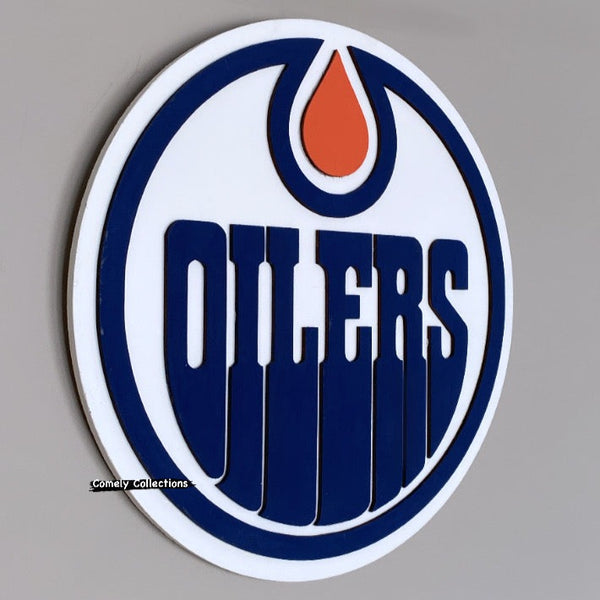 Oilers 3D Wooden Sports Sign
