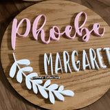 Round Nursery Name Sign