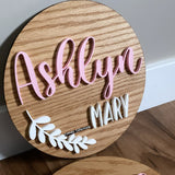 Round Nursery Name Sign