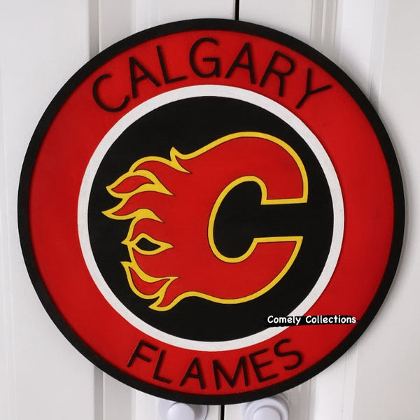 Flames 3D Wooden Sports Sign