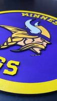 Minnesota Vikings 3D Wooden Sports Sign