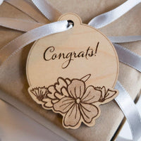 Personalized Congrats Wood Tag