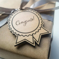 Personalized Congrats Wood Tag